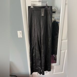 Fashion Nova Victoria High Waisted Dress Pants - Faux Leather